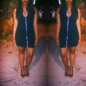 Navy Blue zipper dress